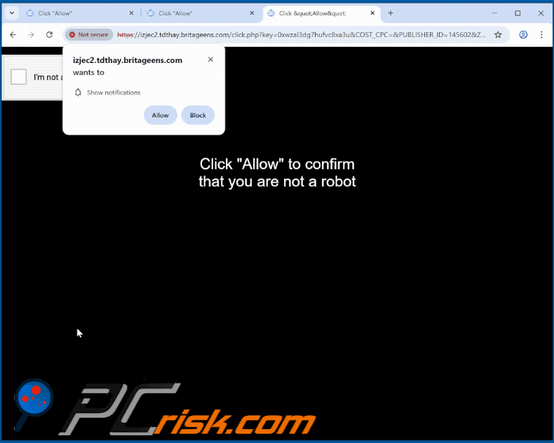 britageens[.]com website aparência (GIF)