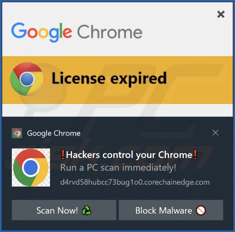 corechainedge[.]com notificação