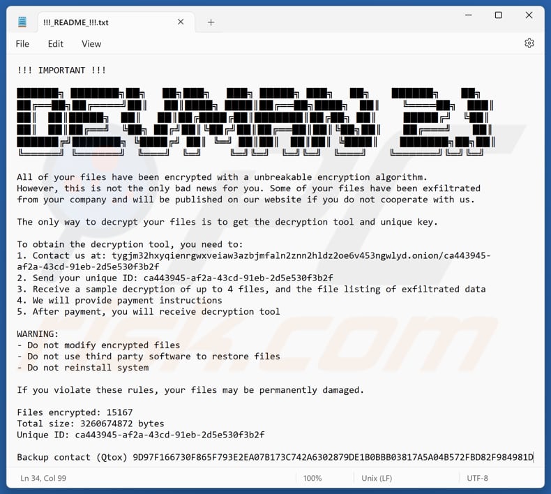 DEVMAN 21 ransomware ficheiro de texto (!!!_README_!!!.txt)