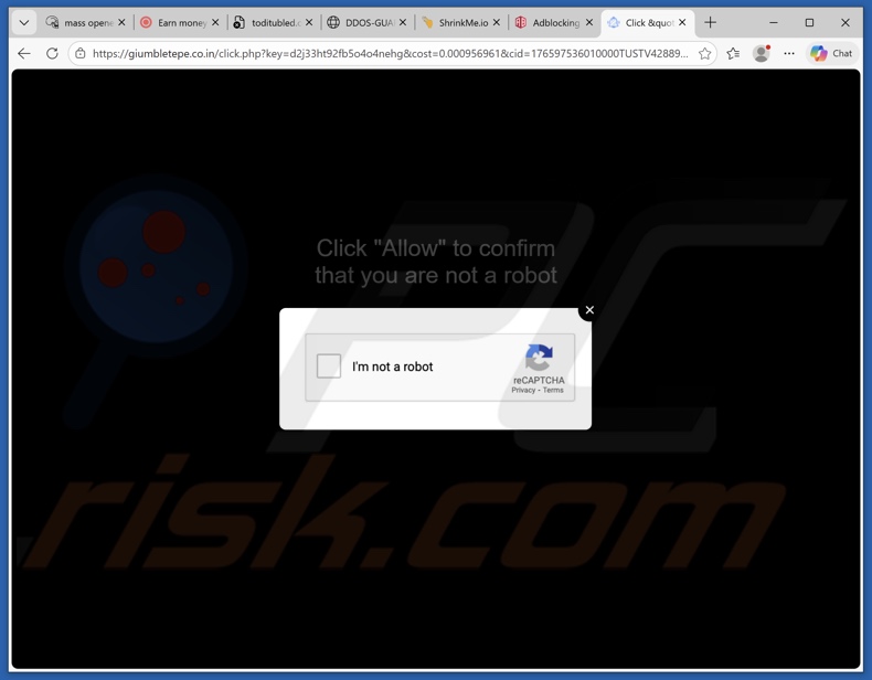 giumbletepe.co[.]in pop-up redirecionamentos