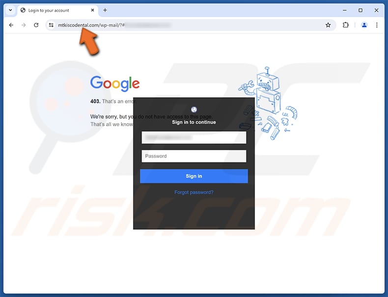 HSBC - Invoice Details Página de phishing de e-mail fraudulento