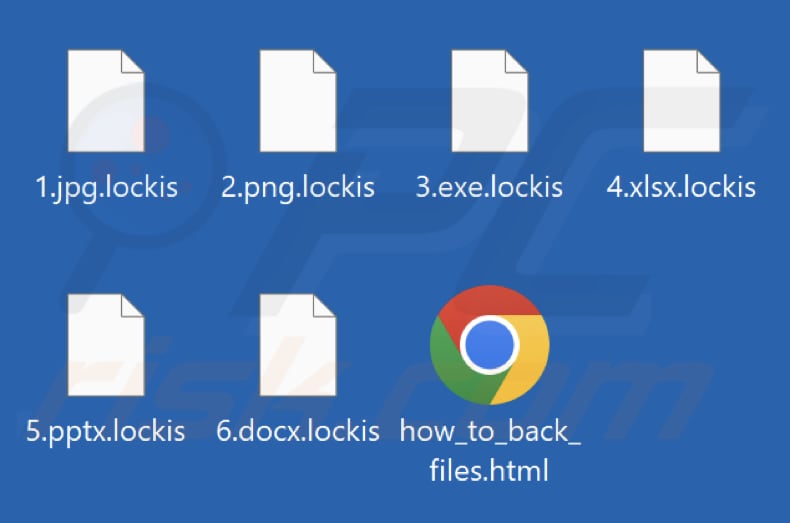 Ficheiros encriptados pelo ransomware Lockis (extensão .lockis)