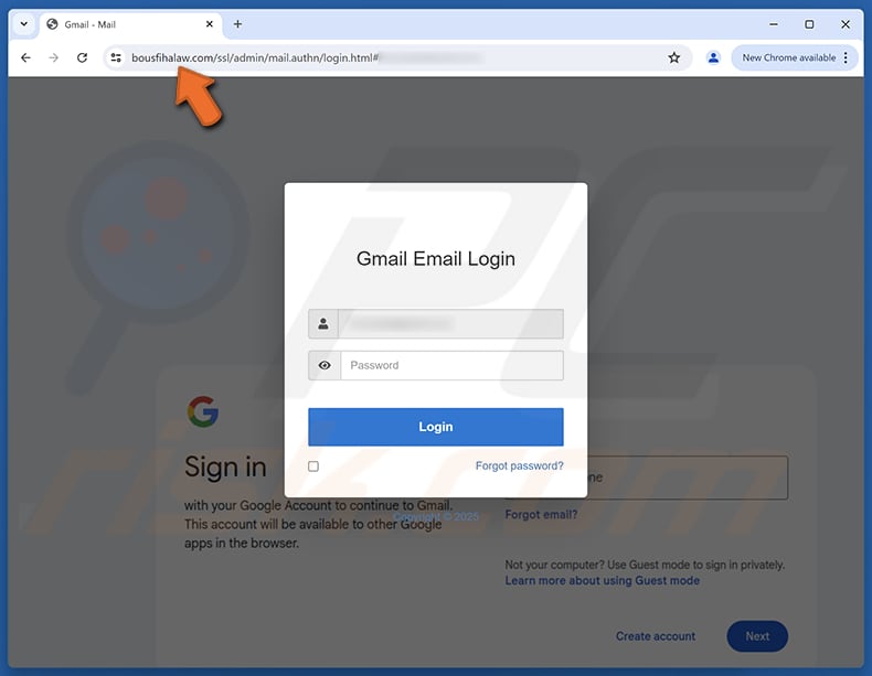 Multiple Unusual Sign-In Attempts Detected Página de phishing de e-mail fraudulento