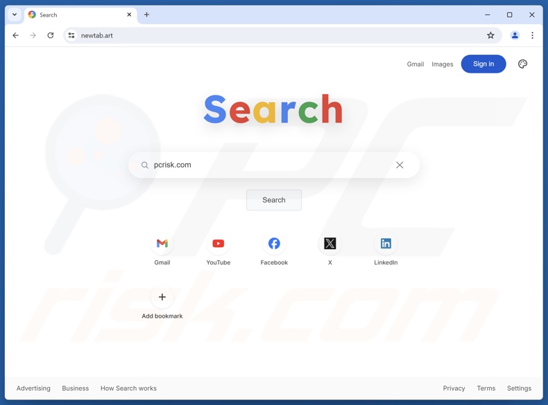 newtab.art sequestrador de navegador
