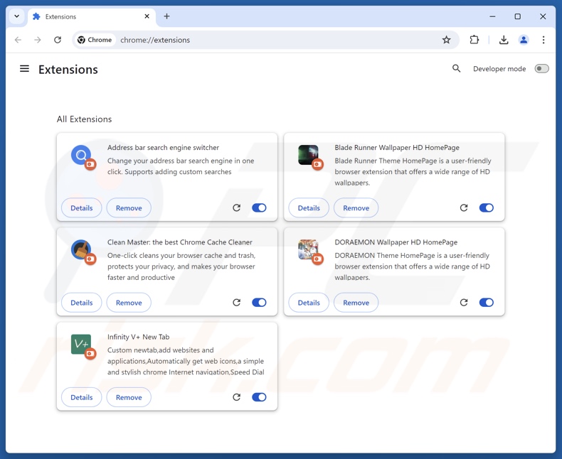 ShadyPanda instalado no Chrome