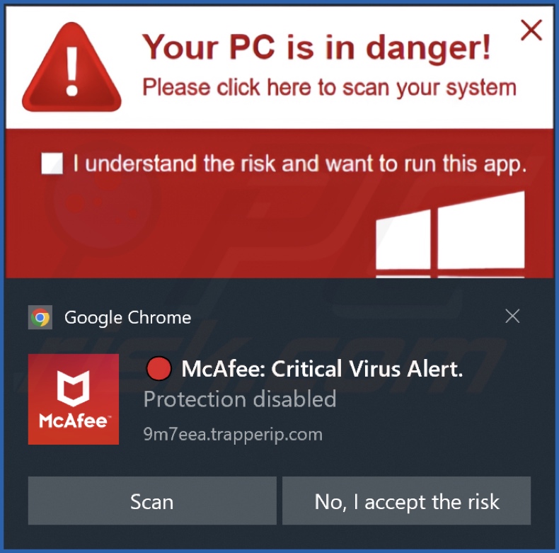 Anúncio apresentado pela página web trahingly[.]com