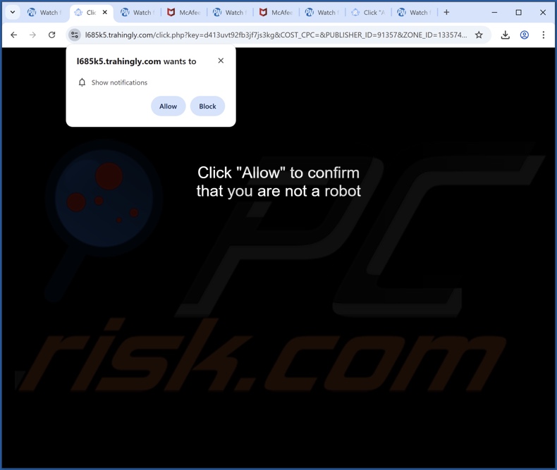 trahingly[.]com pop-up redirecionamentos