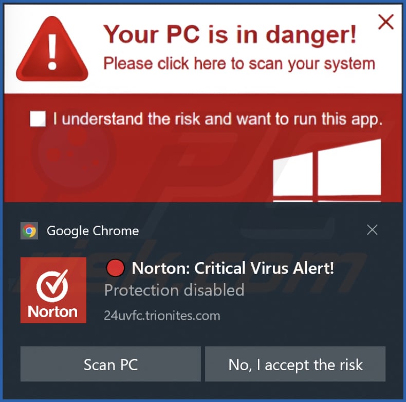 trionites[.]com notificação