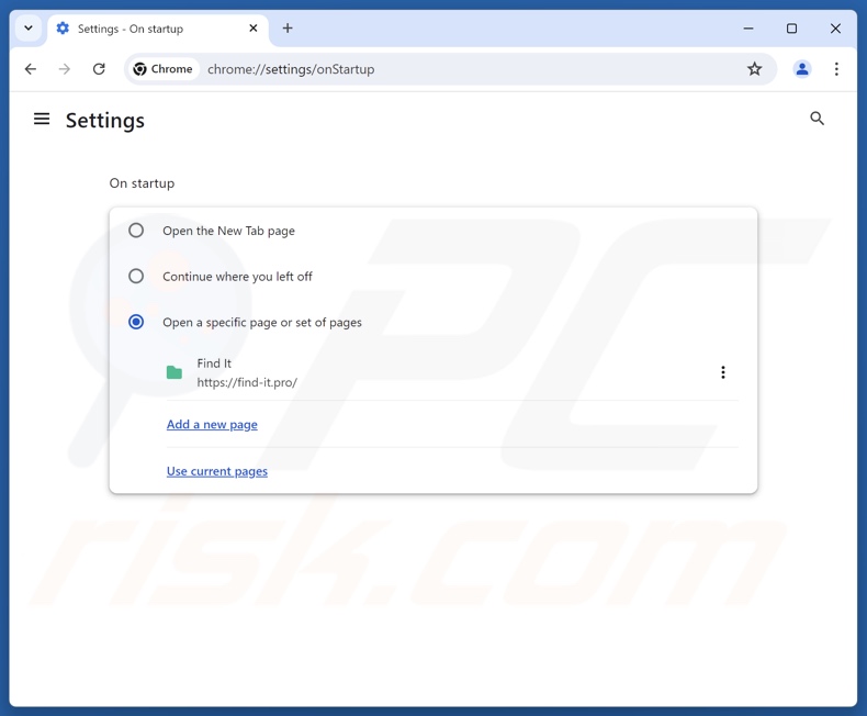 Remover find-it.pro da página inicial do Google Chrome