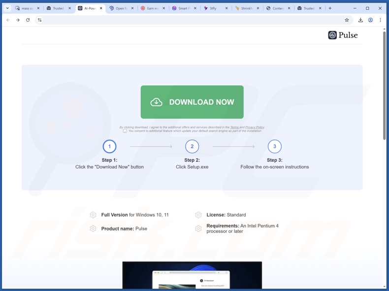 Site utilizado para promover a API Pulse 2