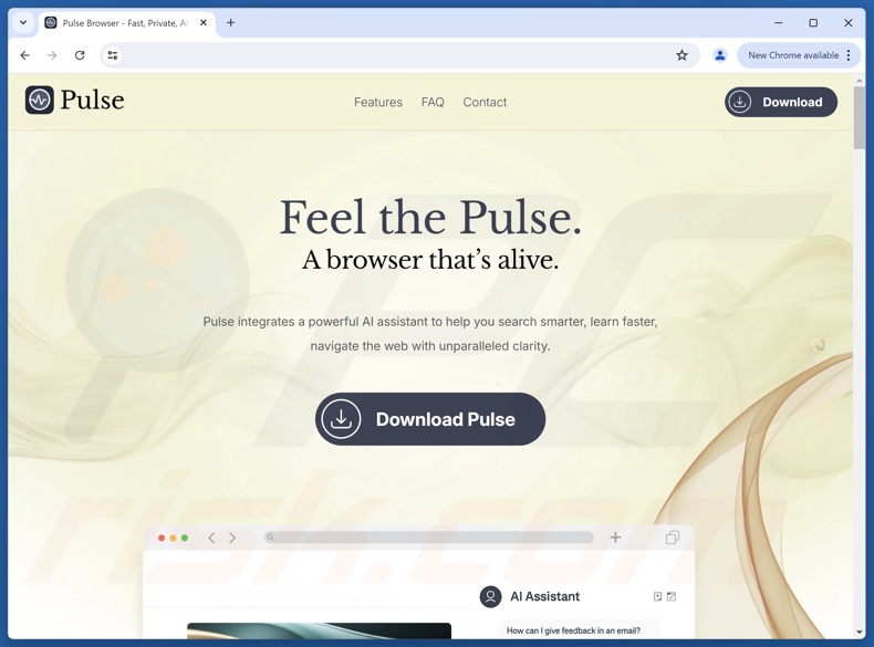Site utilizado para promover a API Pulse