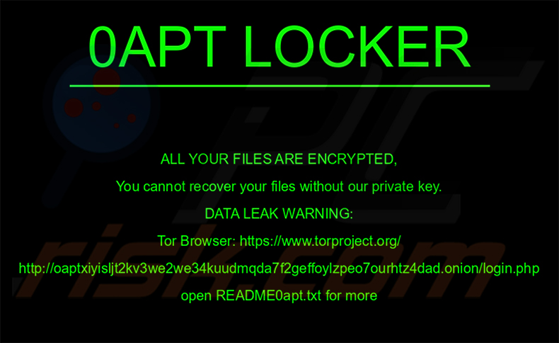 0apt Locker ransomware papel de parede