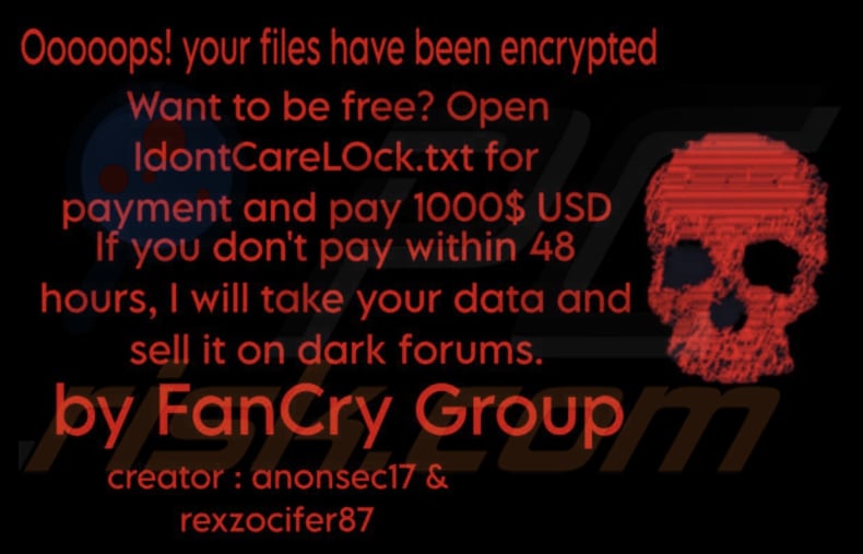 Papel de parede do ransomware IdontCareLOck