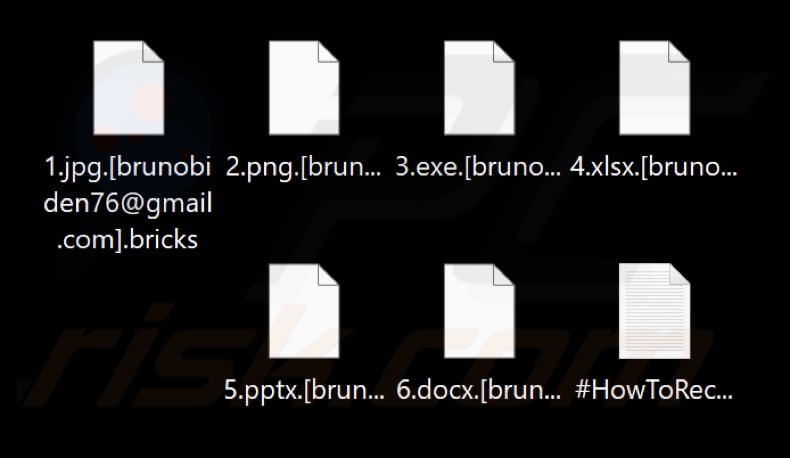 Ficheiros encriptados pelo ransomware Bricks (extensão .bricks)