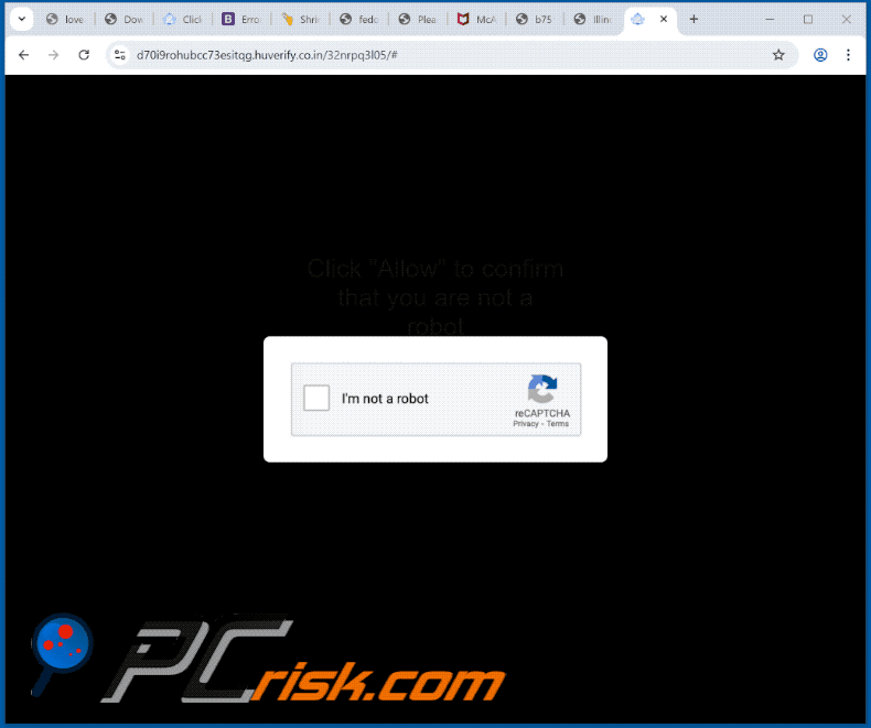 huverify.co[.]in aparência do site (GIF)