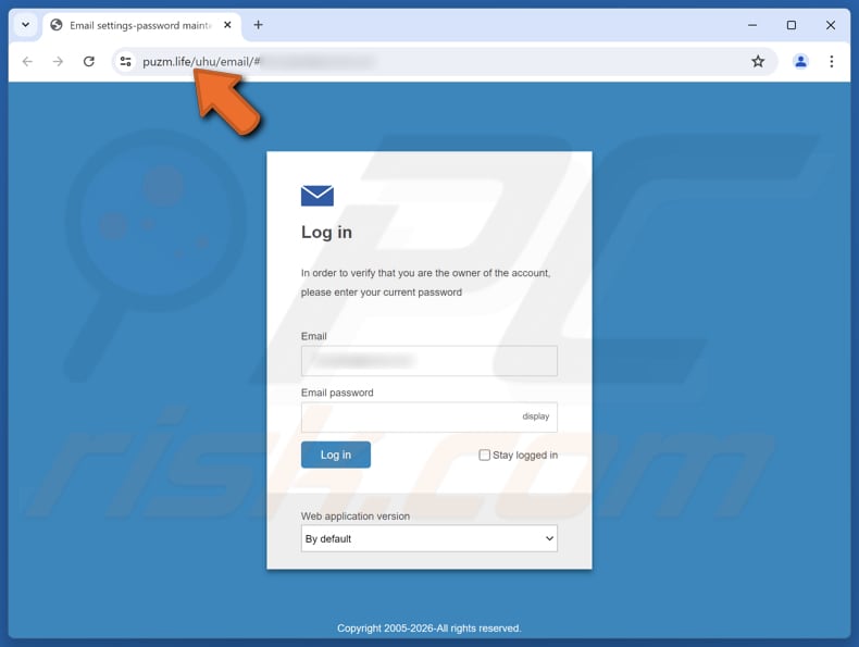 Unusual Login Attempts And Password Attacks Site falso de fraude por e-mail