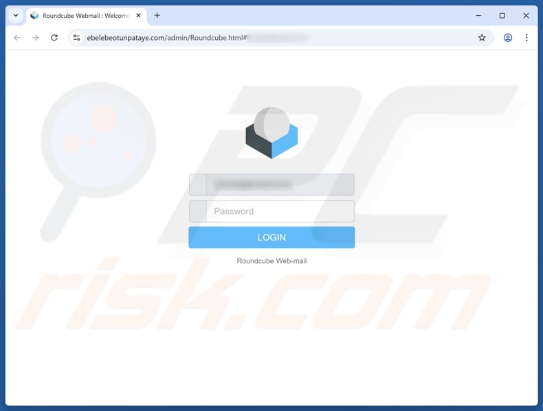 Página falsa do golpe Email Account Disable Request