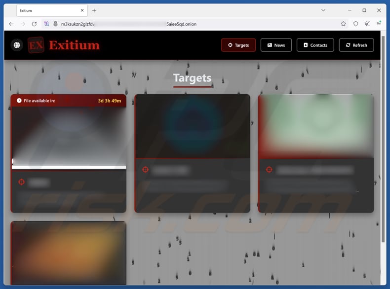 Exitium ransomware site de fuga de dados