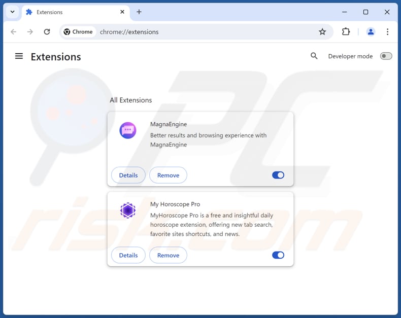 Remover extensões do Google Chrome relacionadas com mightytechy.com