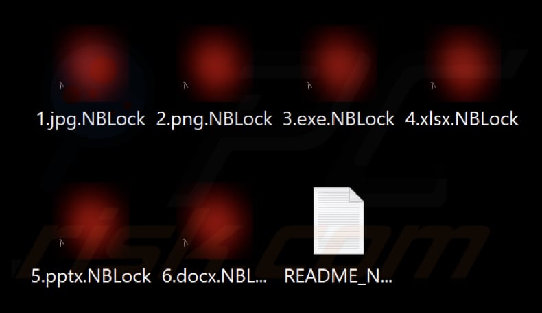 Ficheiros encriptados pelo ransomware NBLock (extensão .NBLock)