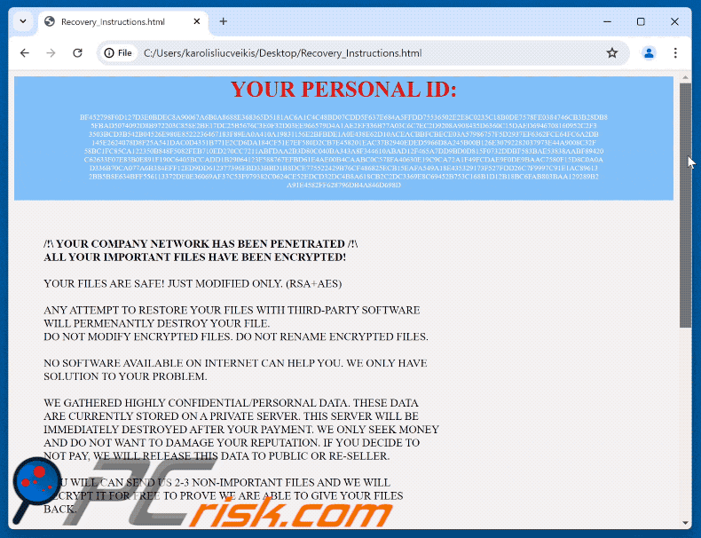 Nota de resgate do ransomware Net (Recovery_Instructions.html) gif