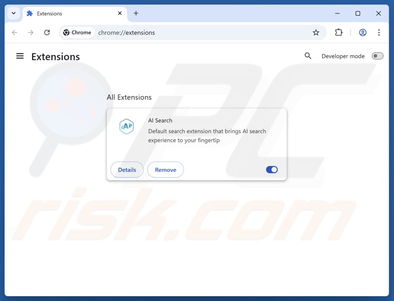 Remover extensões do Google Chrome relacionadas com aisearchapp.net