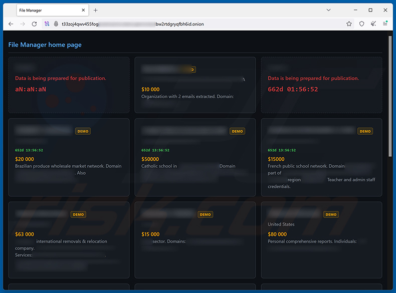 Site de fuga de dados do ransomware BAVACAI