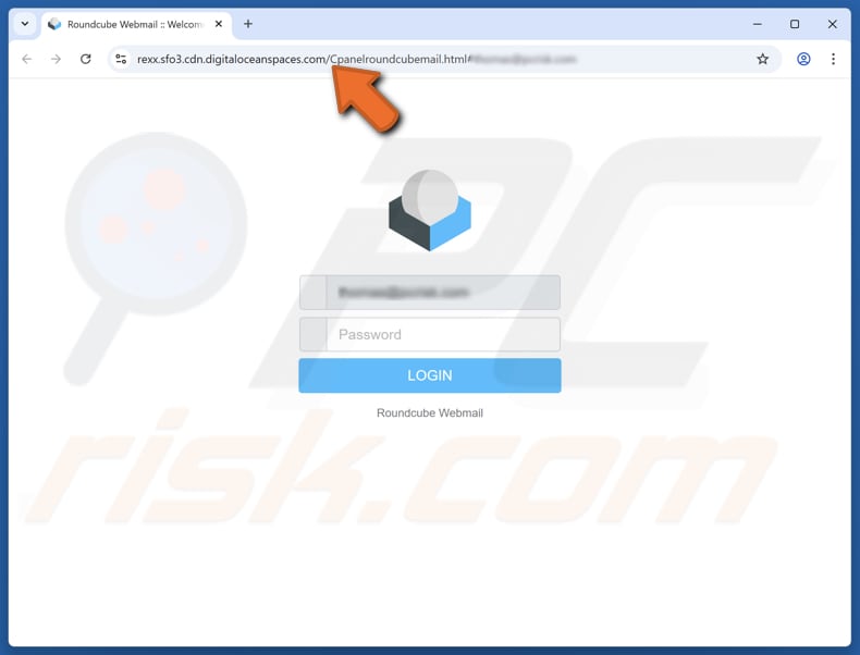 Email Deliverability Alert golpe - site de login falso