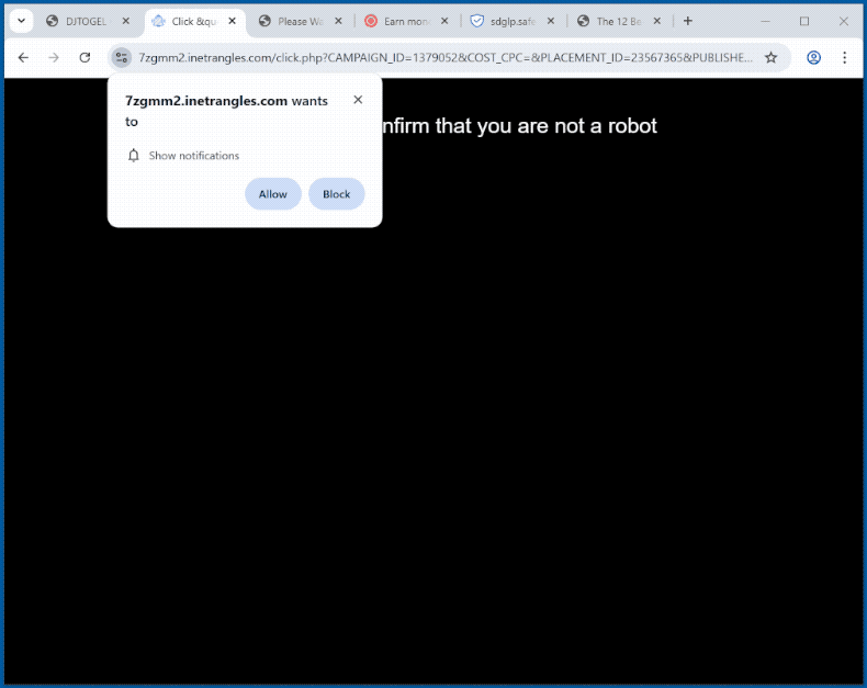 aparência do site inetrangles[.]com (GIF)