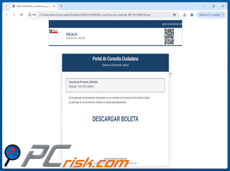 Cadeia de infeção do malware NexusRAT