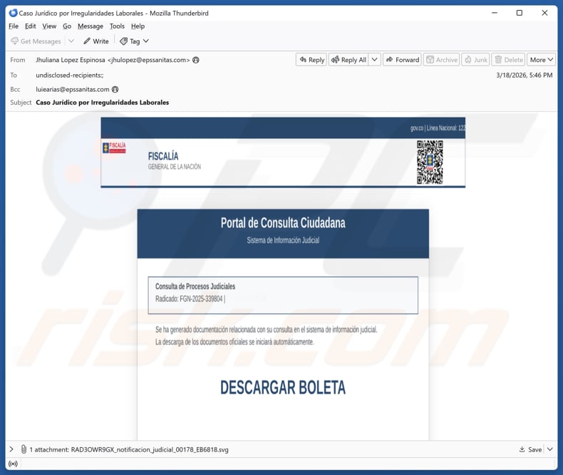 E-mail de spam do malware NexusRAT usado para distribuição