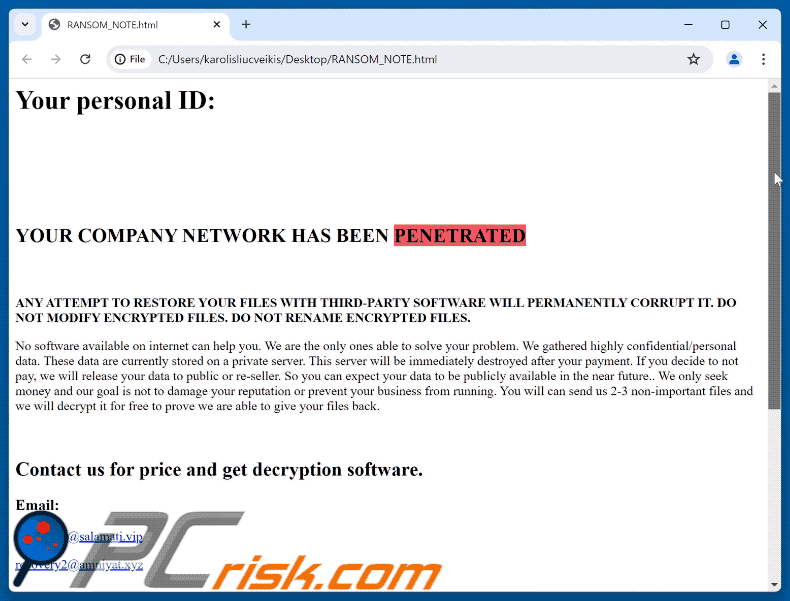 Nota de resgate do ransomware Rex GIF (RANSOM_NOTE.html)