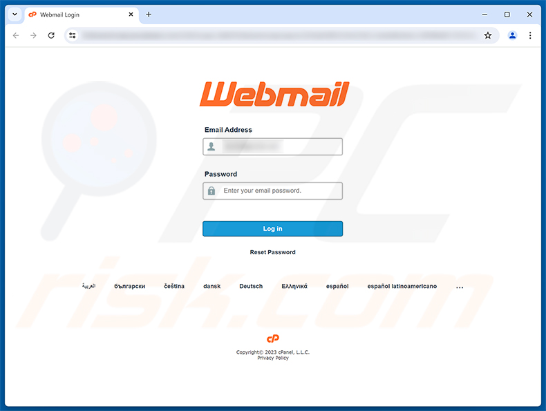 Página de phishing Account Maintenance Notification
