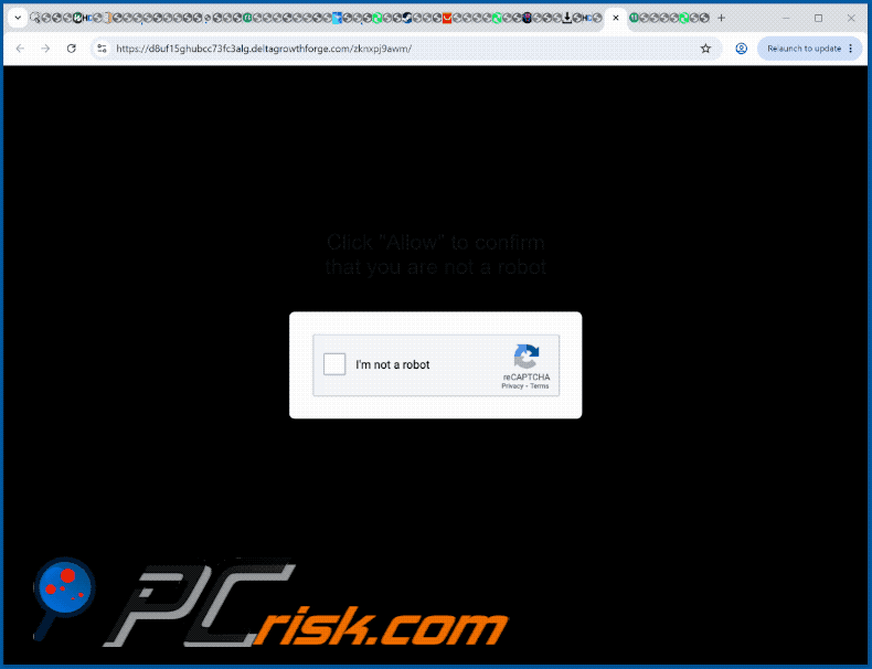 aparência do site deltagrowthforge[.]com (GIF)