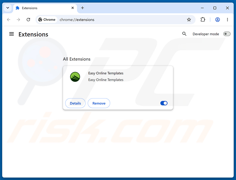 Remover os anúncios do Easy Online Templates do Google Chrome passo 2