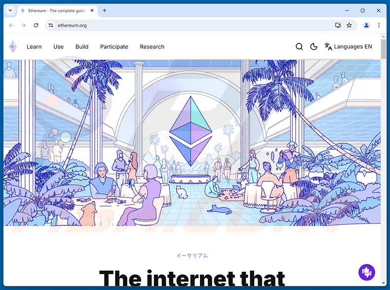 Site real do Ethereum Genesis Airdrop golpe (ethereum.org)