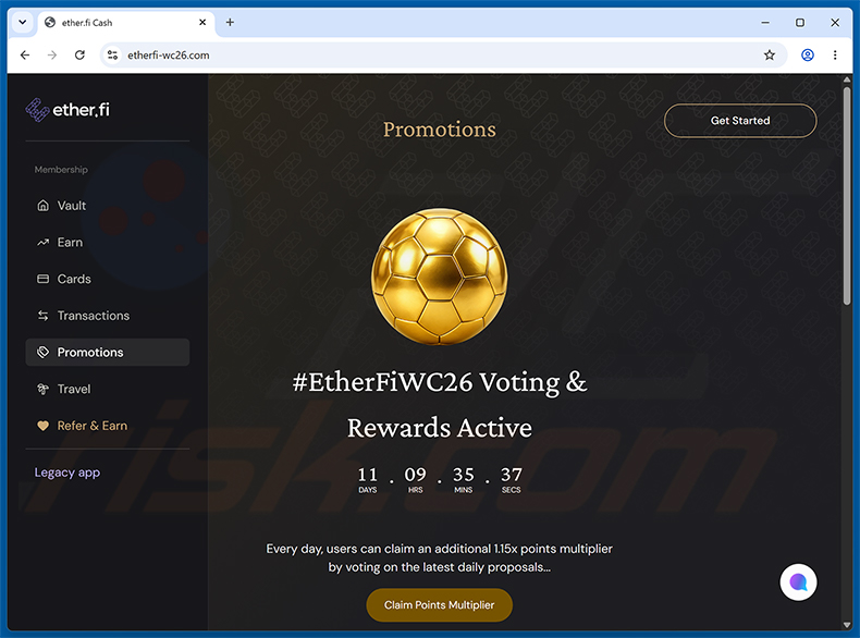 EtherFiWC26 Voting Rewards Scam golpe