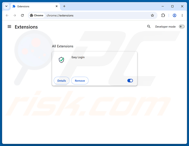 Remover extensões do Google Chrome relacionadas com o Easy Login (loginonlineapp.com)