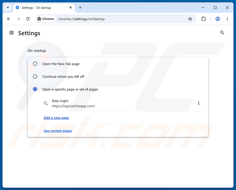 Remover o Easy Login (loginonlineapp.com) da página inicial do Google Chrome