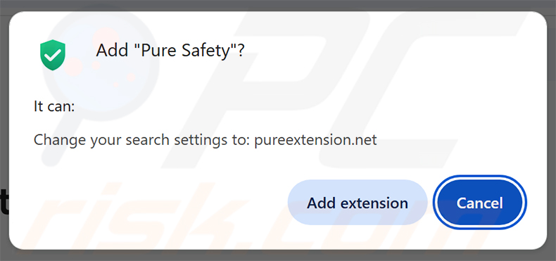 Permissões do sequestrador de navegador Pure Safety (pureextension.net)