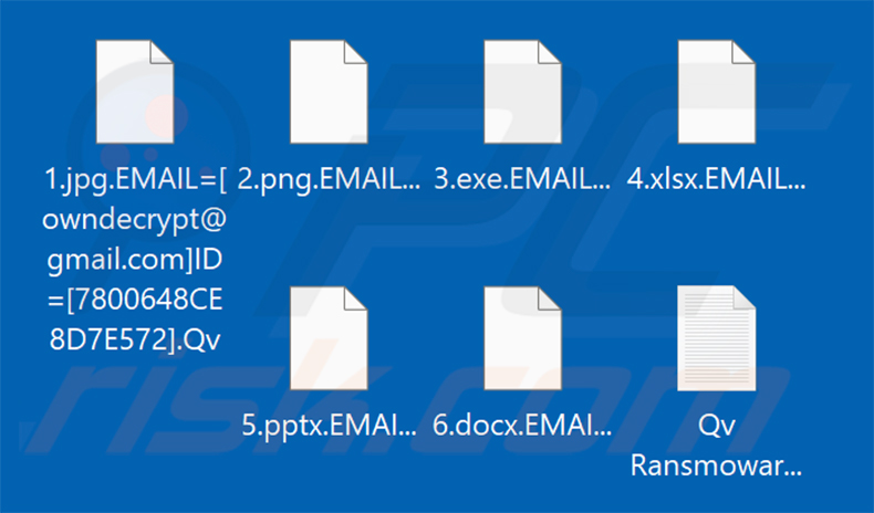 Ficheiros encriptados pelo ransomware Qv (extensão .Qv)