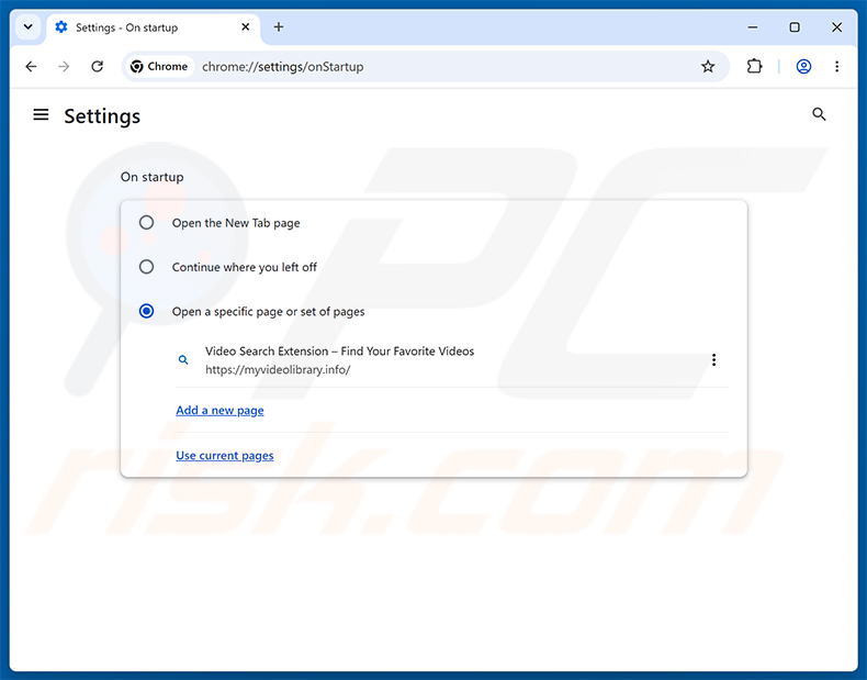 Remover a Video Search Extension (myvideolibrary.info) da página inicial do Google Chrome
