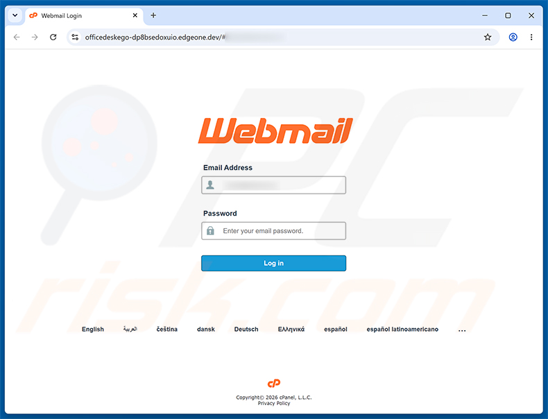 Página de phishing Your Payslip Is Available
