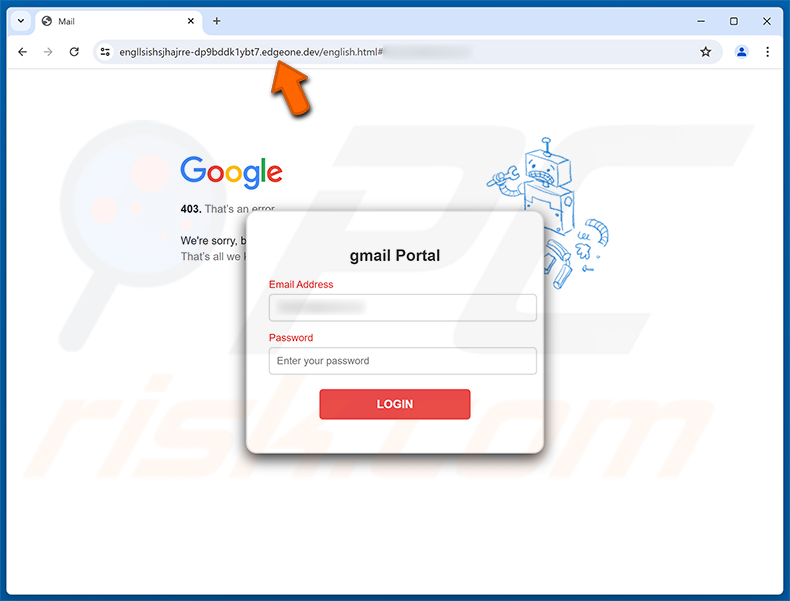 Página de phishing 24-Hour Password Expiration Notice