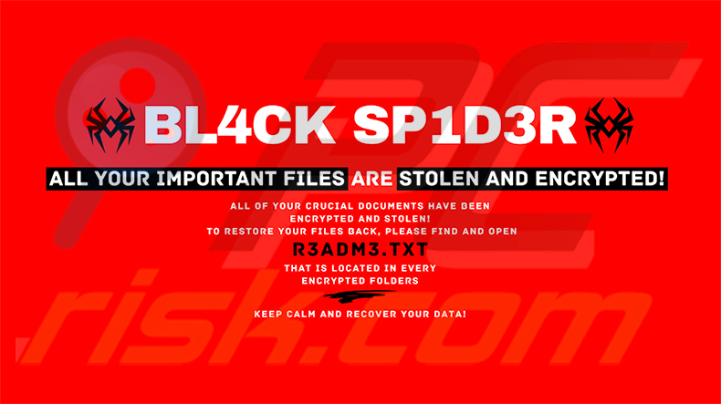 Papel de parede do ransomware BL4CK SP1D3R