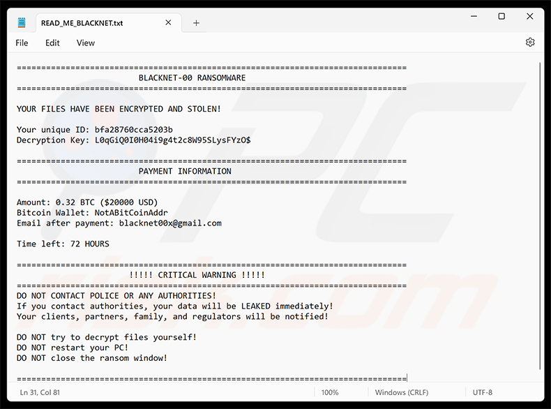 Nota de resgate do ransomware BLACKNET (READ_ME_BLACKNET.txt)