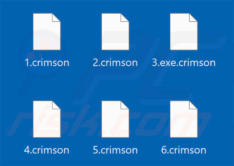 Ficheiros encriptados pelo ransomware CRIMSON (extensão .crimson)