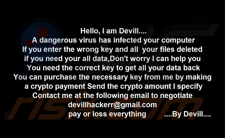 Papel de parede do ransomware Devill