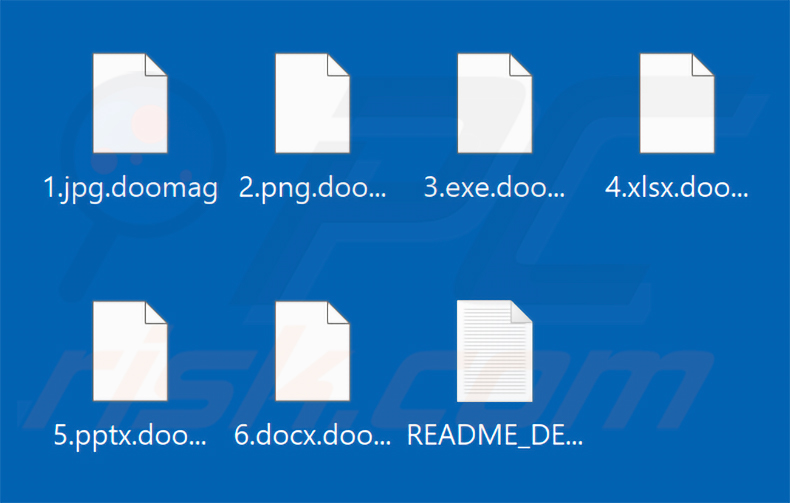 Ficheiros encriptados pelo ransomware Doommageddon (extensão .doomag)